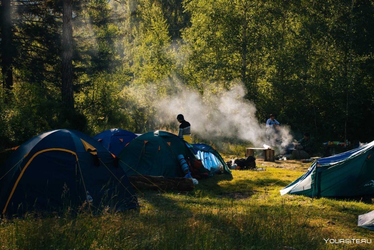 Палаточный лагерь на Алтае