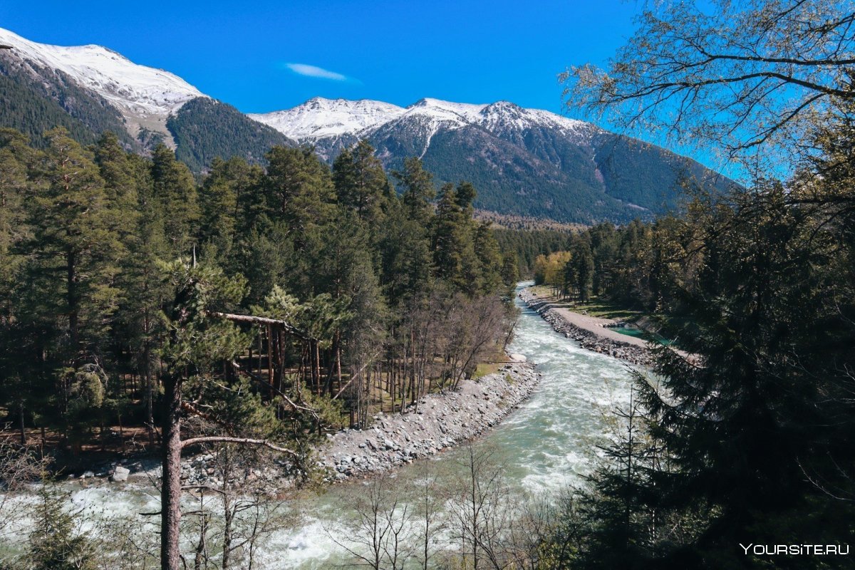 Домбай Горная территория достопримечательности