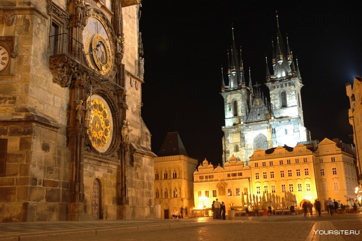 Прага Староместская площадь ночью