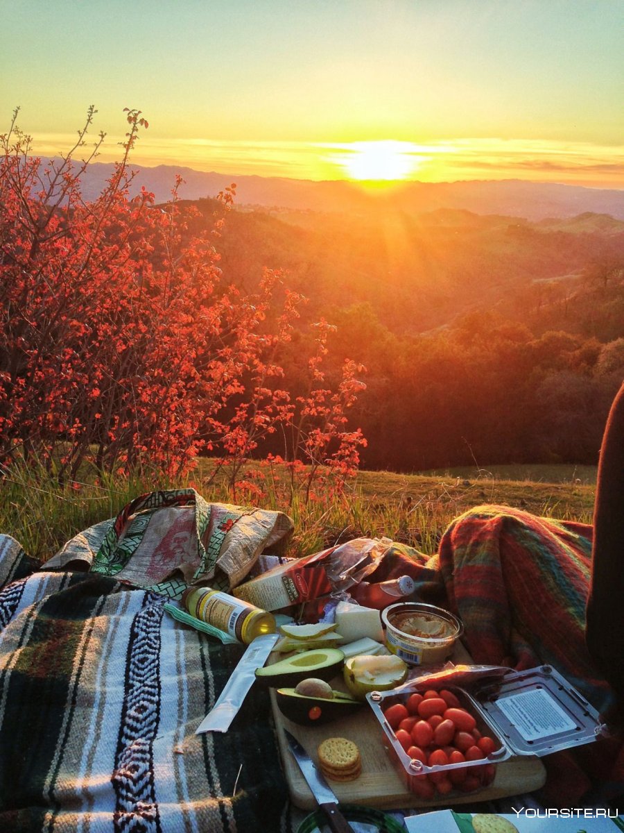 Пикник осенью на природе