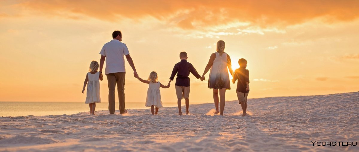Фото многодетной семьи на песке