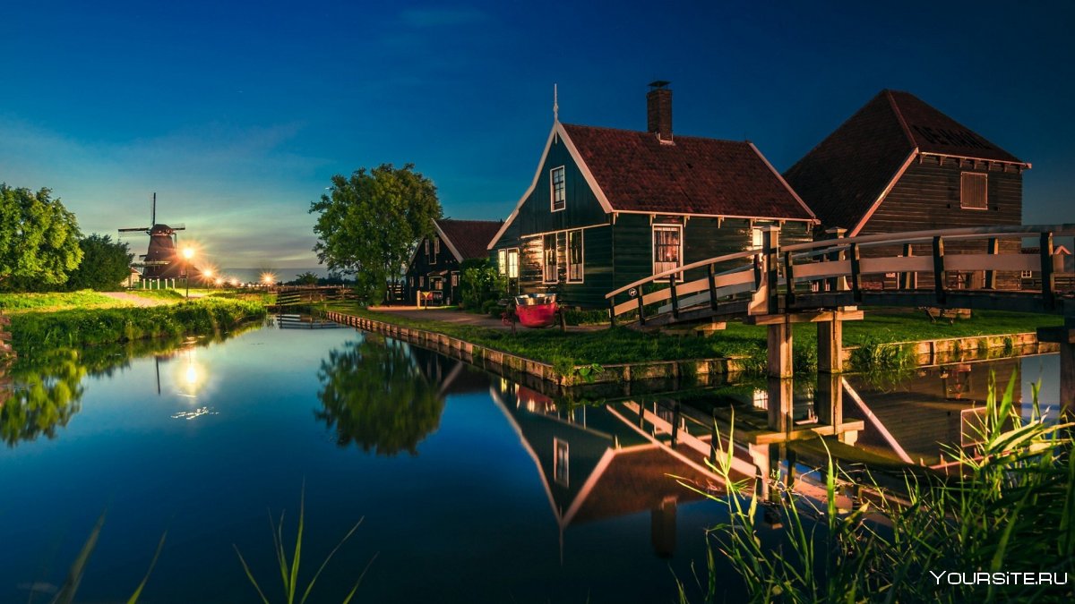 Нидерланды деревня на озере