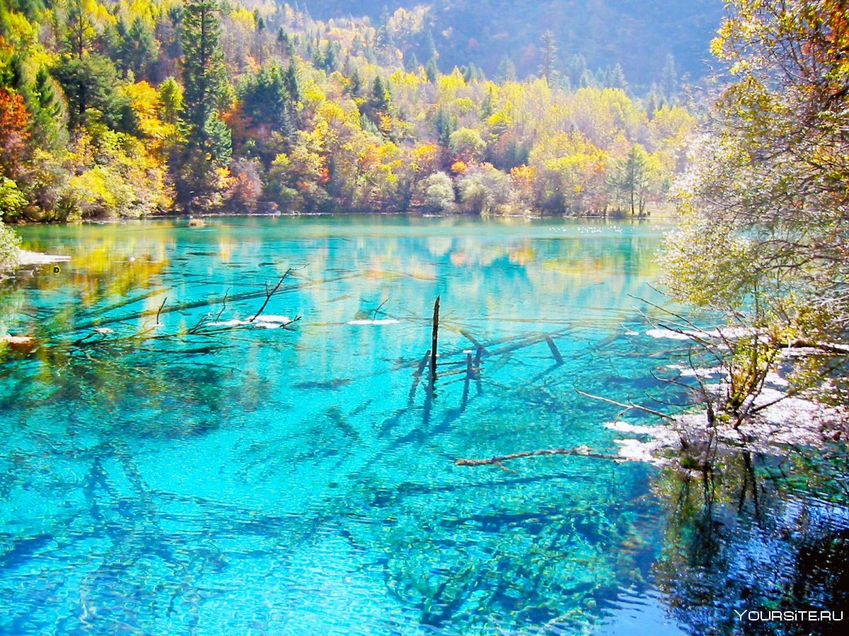 Зеленое озеро в Китае