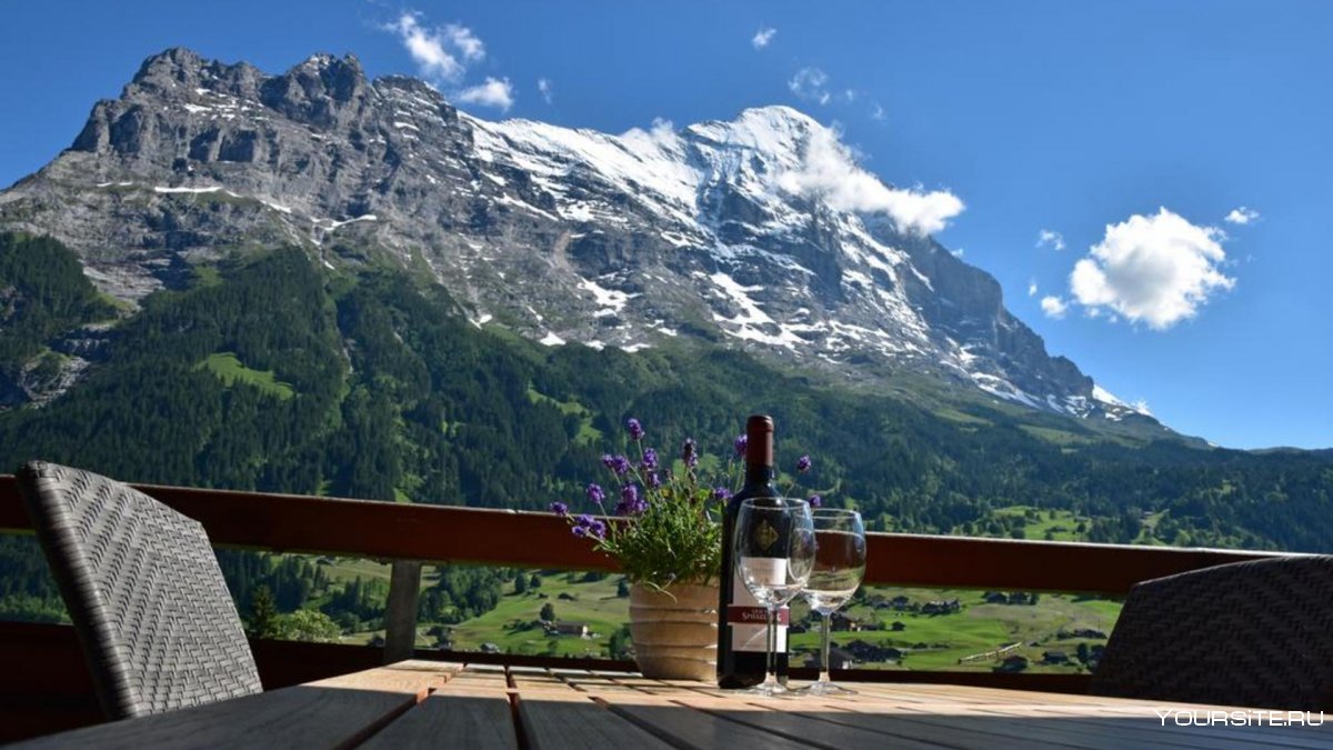 Швейцария отель с видом на горы