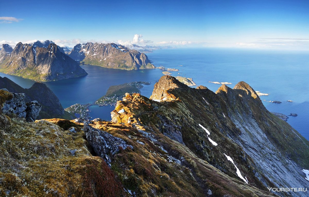 Красивый пейзаж путешествия горы Норвегия