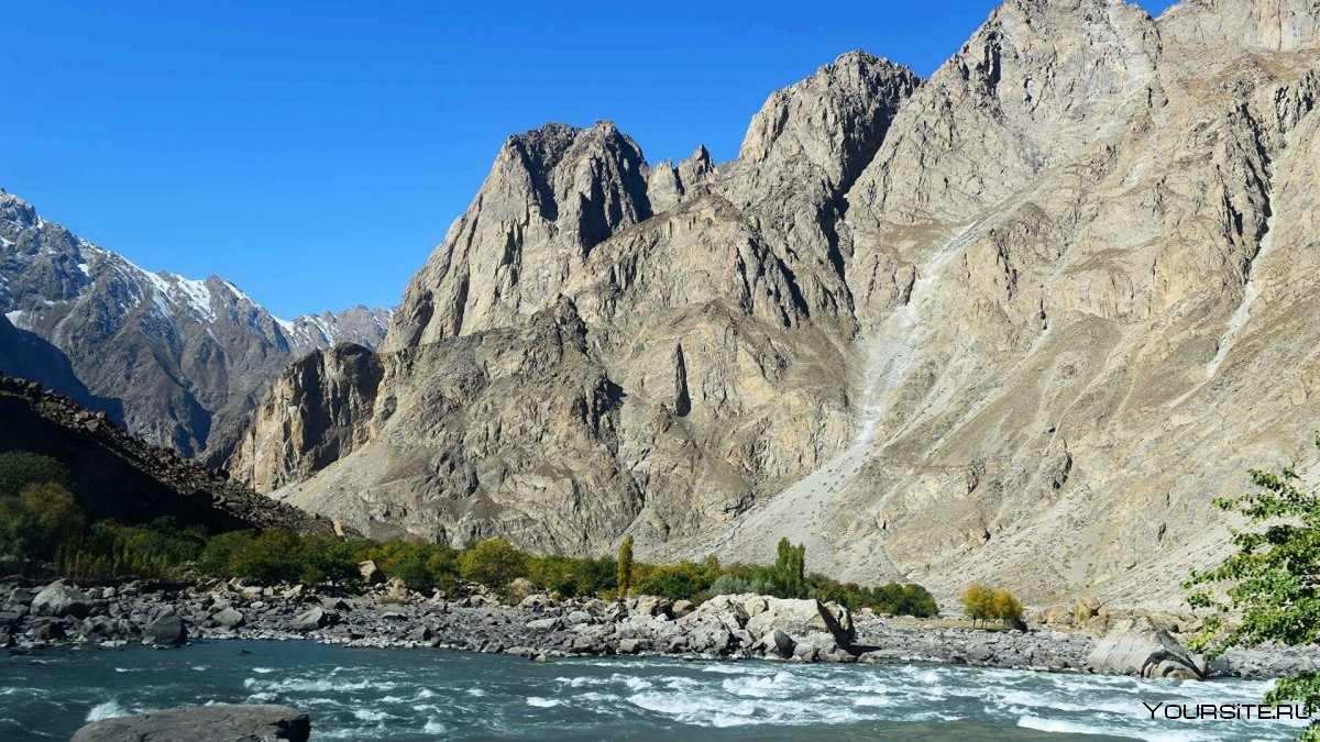 Горы Памир река Пяндж