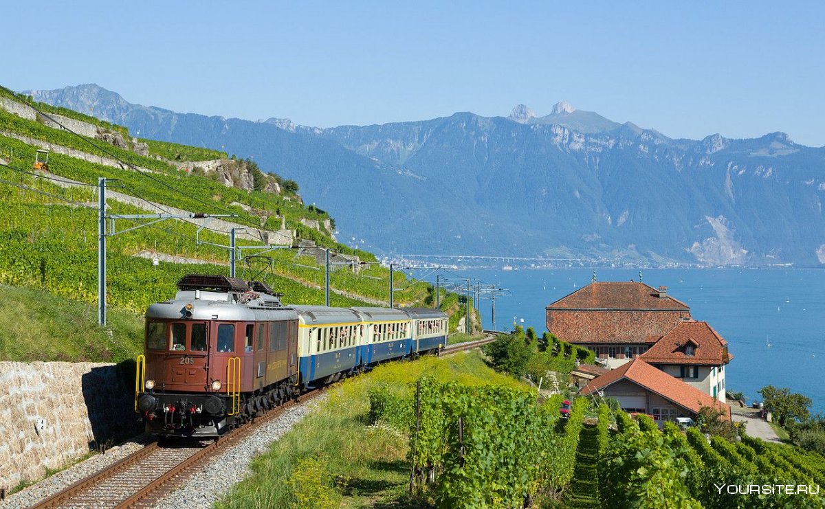 Ж Д Швейцарии горный поезд фуникулер