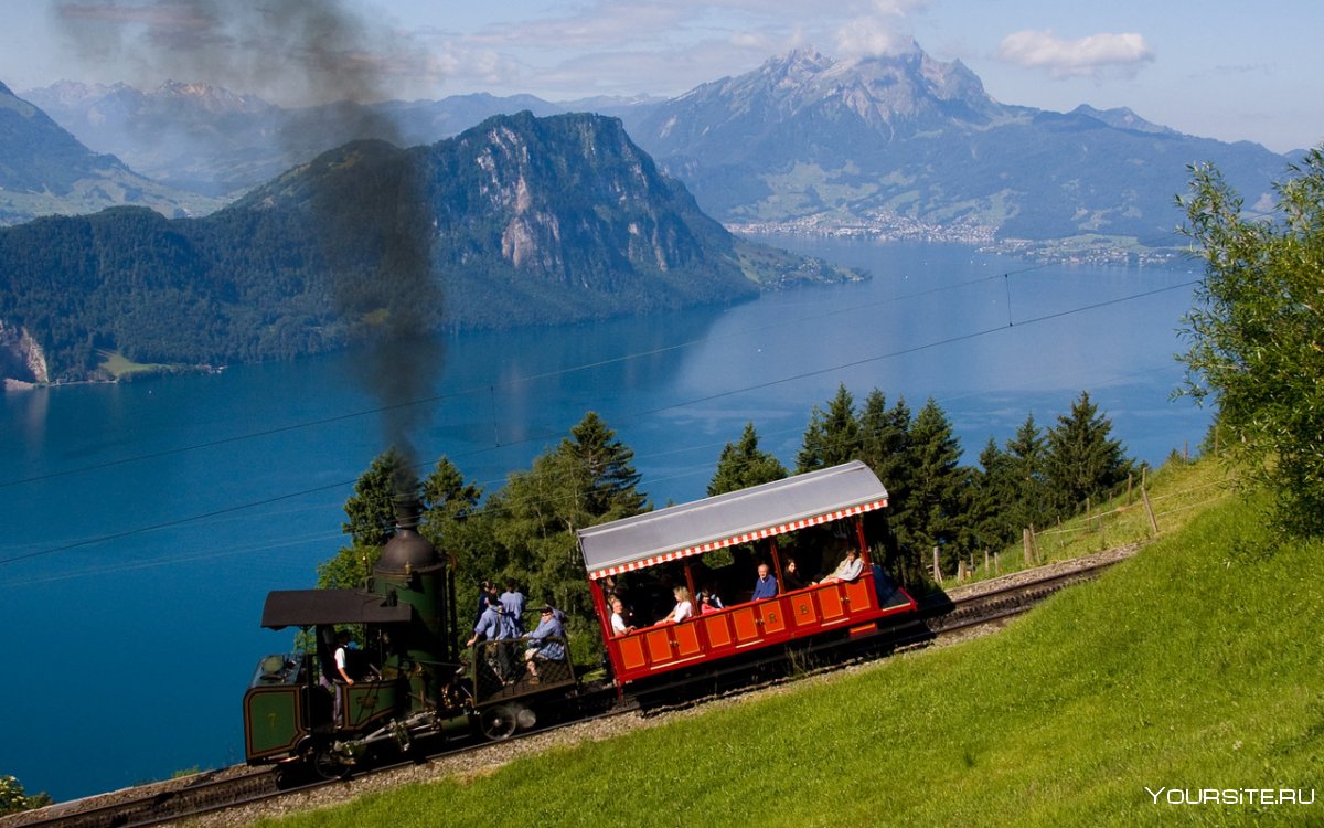 Швейцария поезд природа