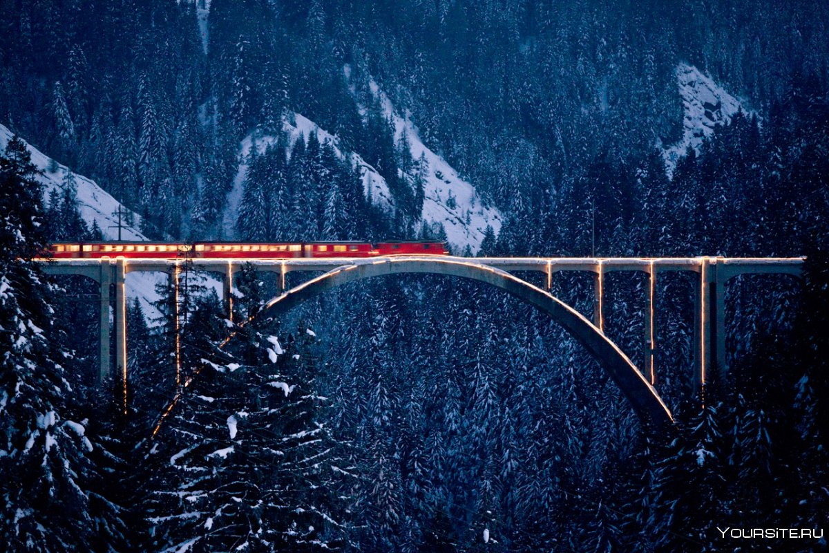 Железнодорожный мост виадук Ландвассер