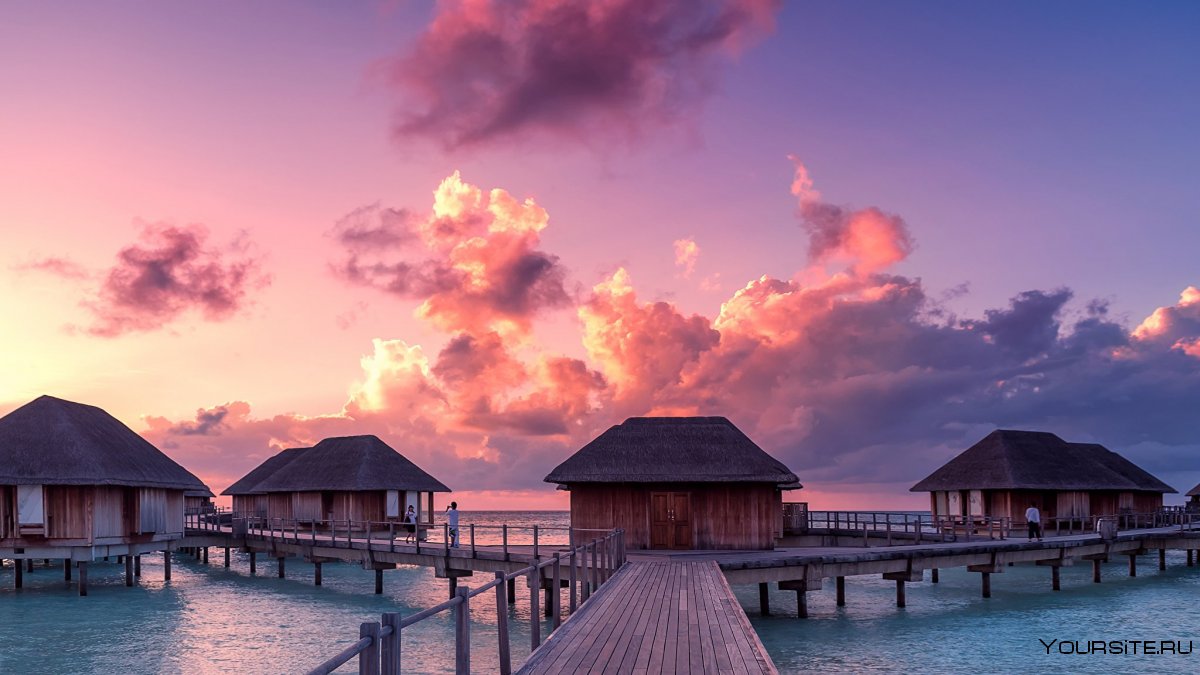 Остров Мальдивы закат