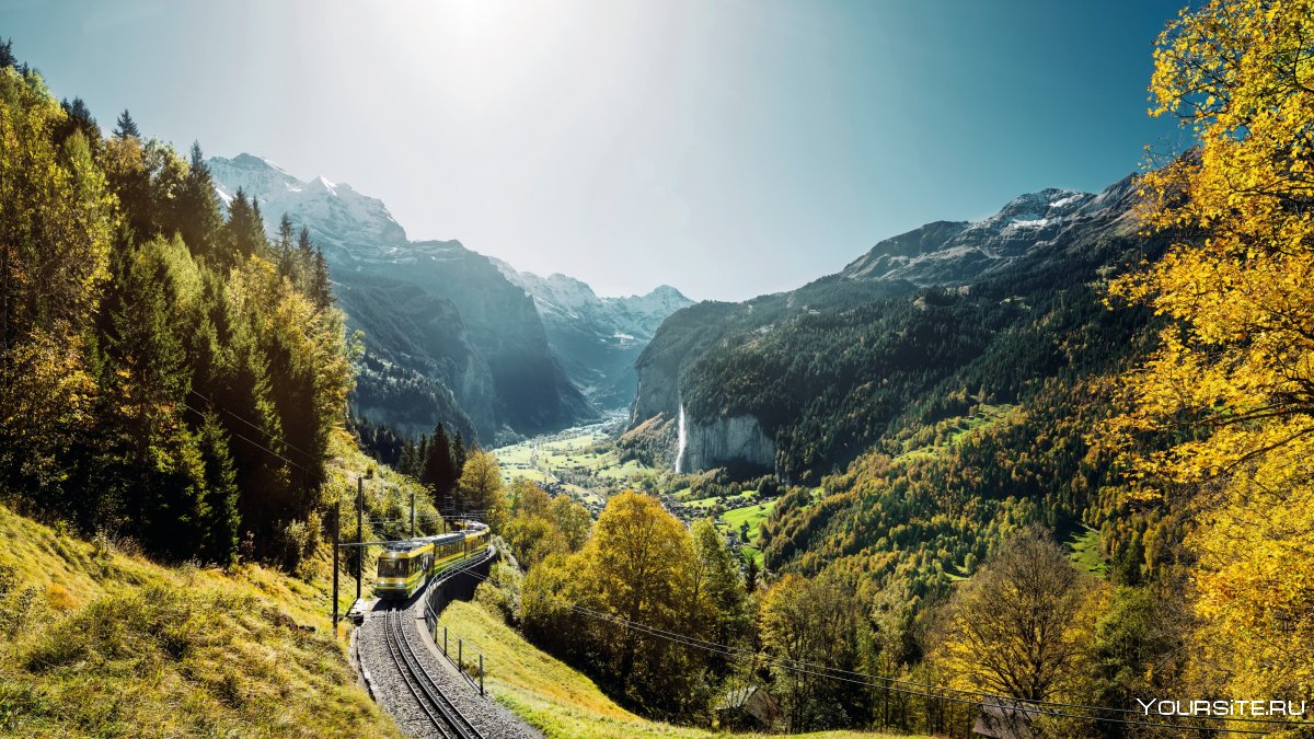 Швейцария деревня Лаутербруннен