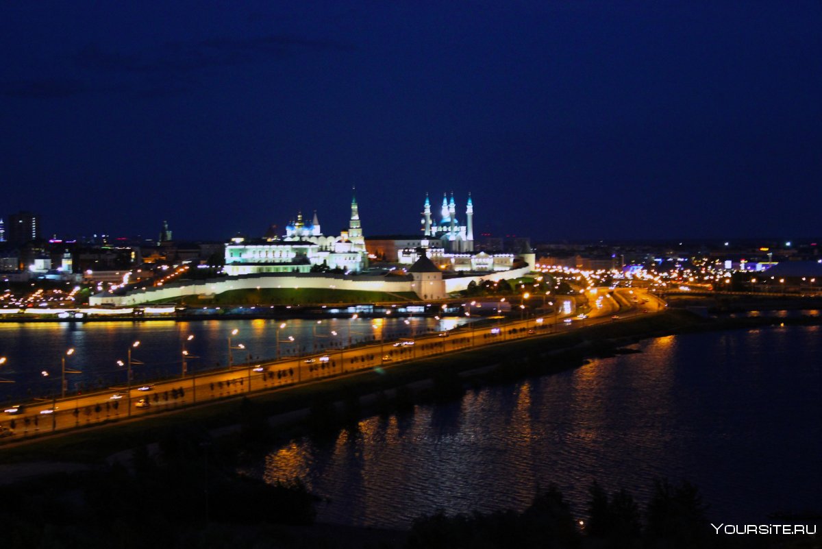 Волга Казань река ночью