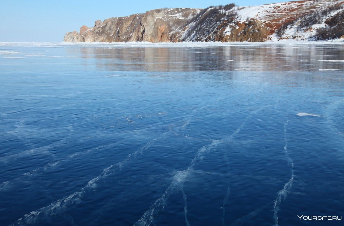 Байкал гладкий лед Байкала