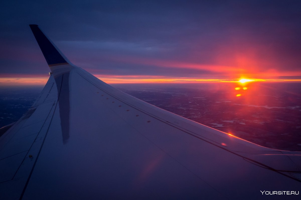 Вид из самолета закат