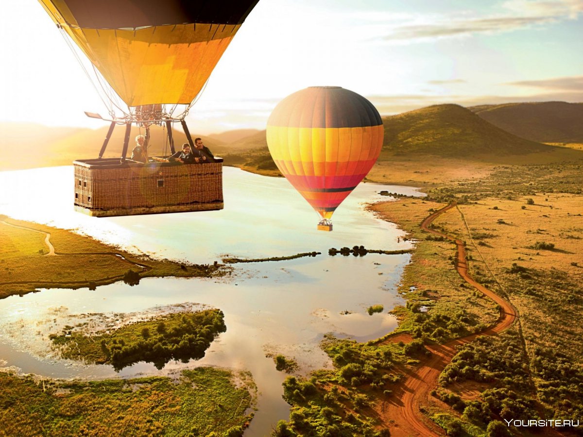 Полет на воздушном шаре в Африке