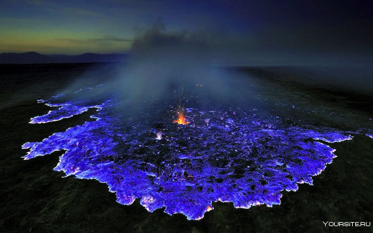 Кава Иджен вулкан с голубой