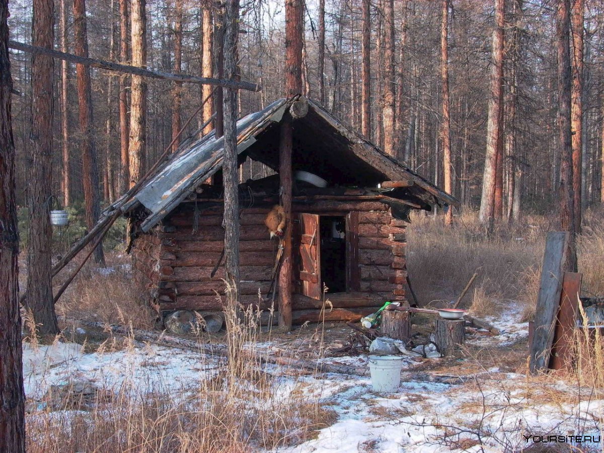 Охотничья избушка в горной тайге