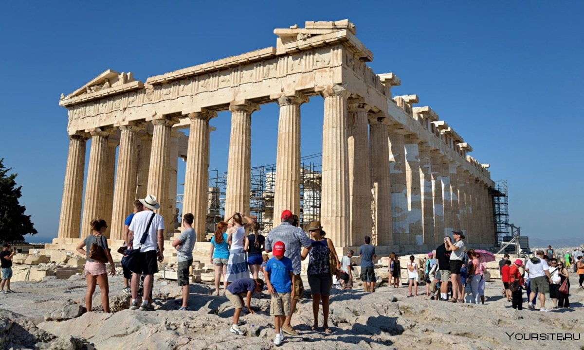Греция Афины Парфенон туристы