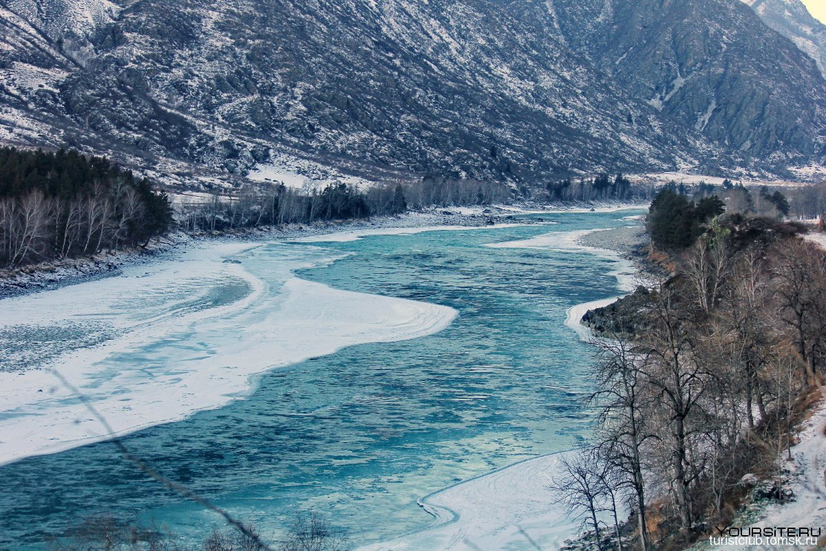 Катунь река Алтай зимой