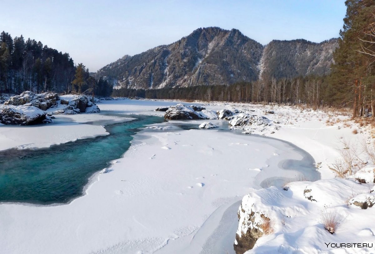 Горно-Алтайск река Катунь зимой