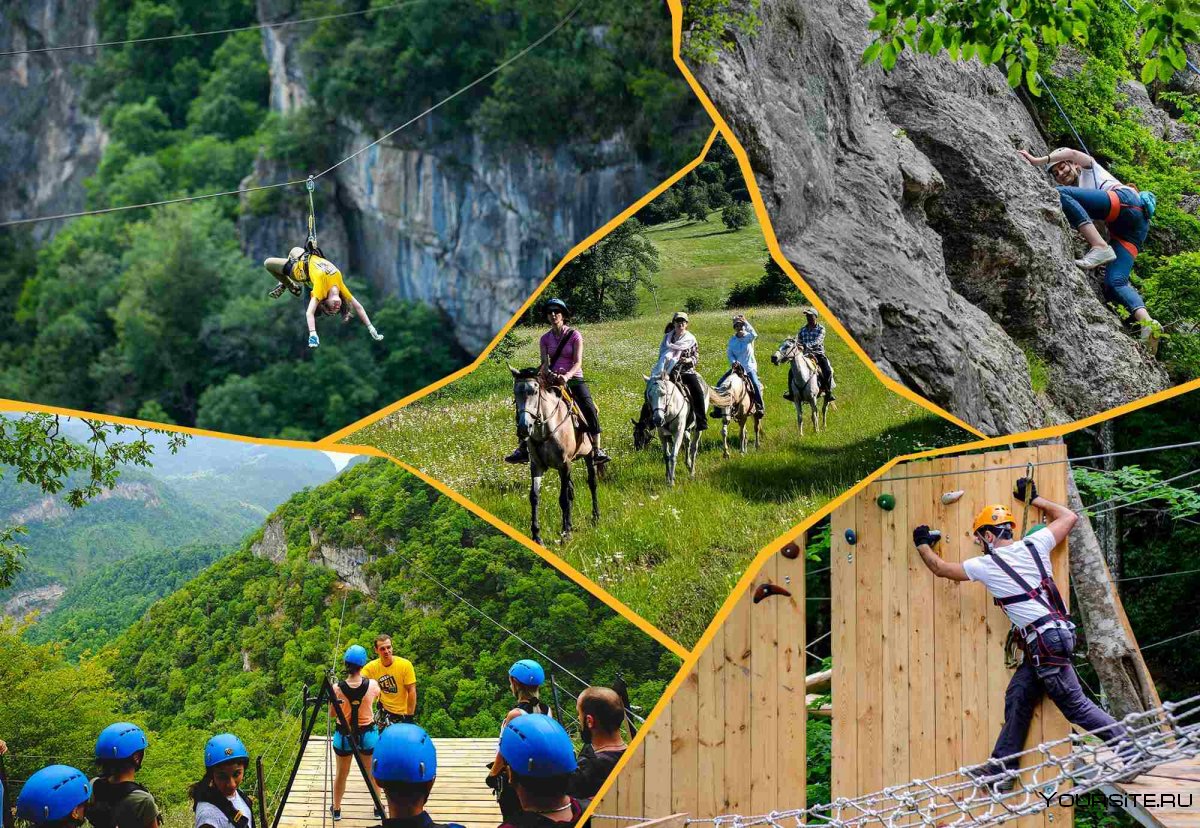 Zipline над водопадами в Тайланде