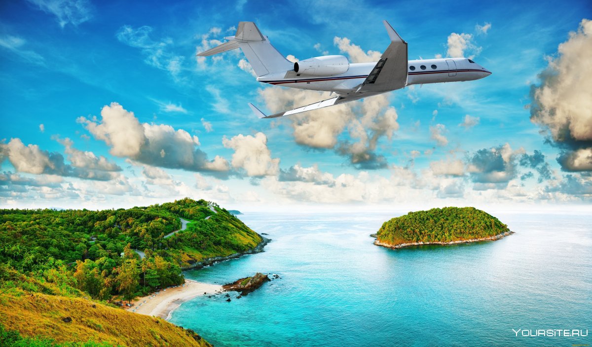 Самолет над островами