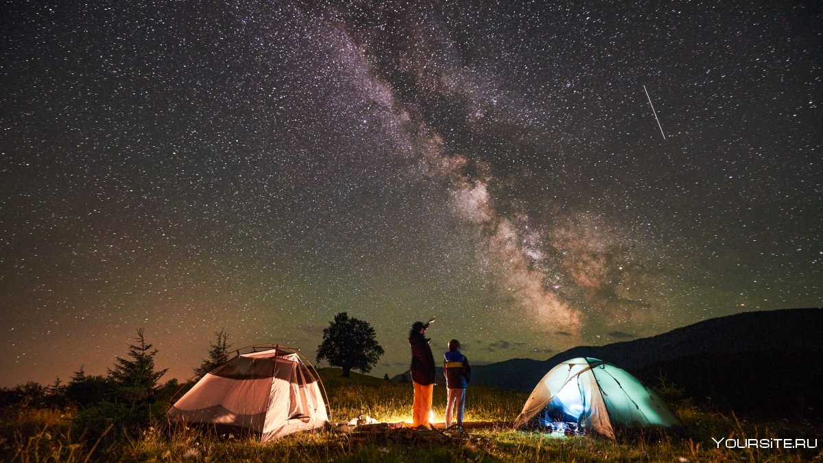Ночь палатка Млечный путь