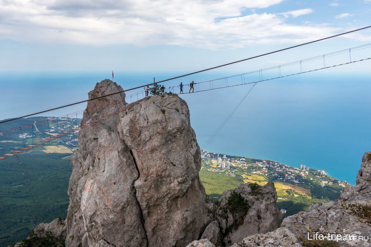 Гора АЙПЕТРИ В Крыму подвесной мост