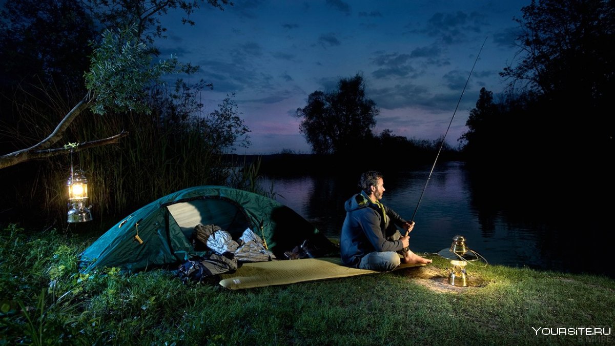 Ночная рыбалка в палатке