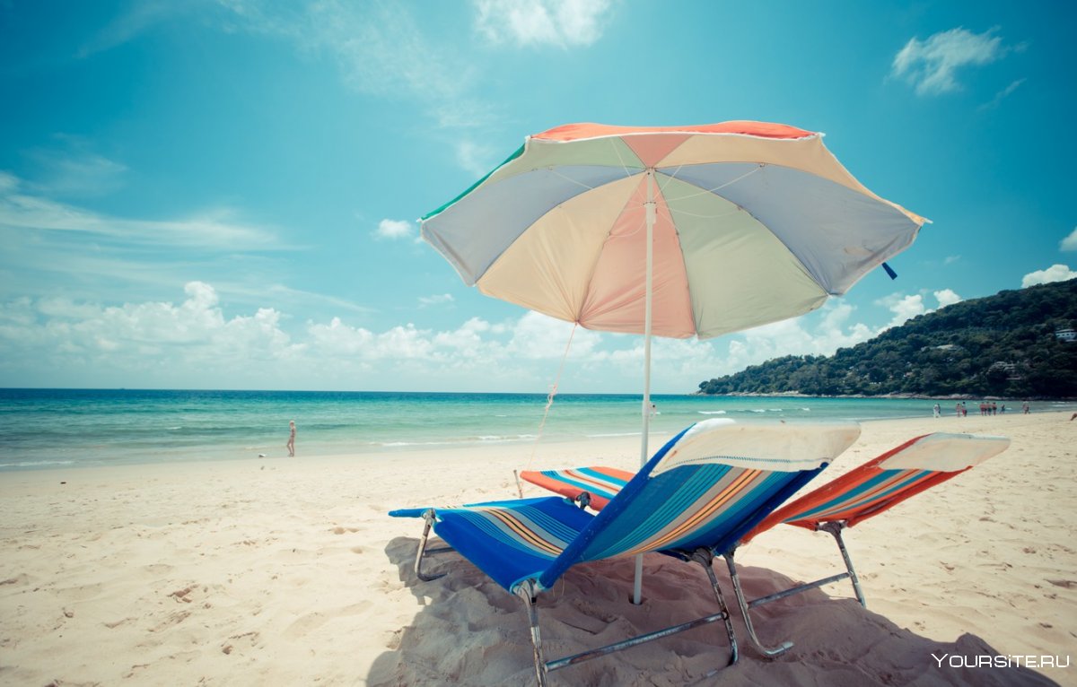 Пляж зонт лежак