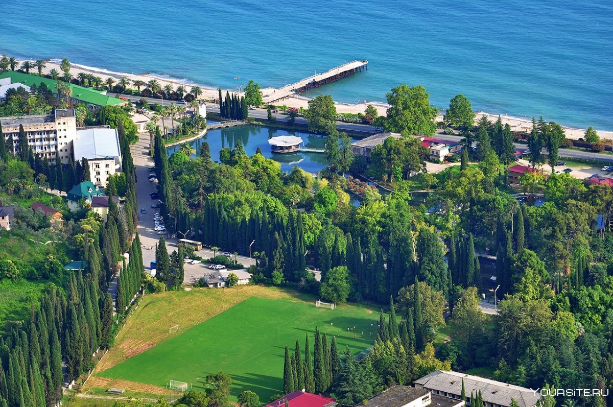 Озеро Рица Абхазия вид сверху