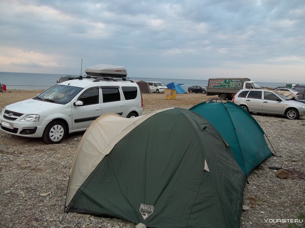 Крым палаточный лагерь у моря