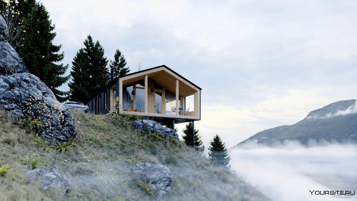 Дом у скалы Норвегия