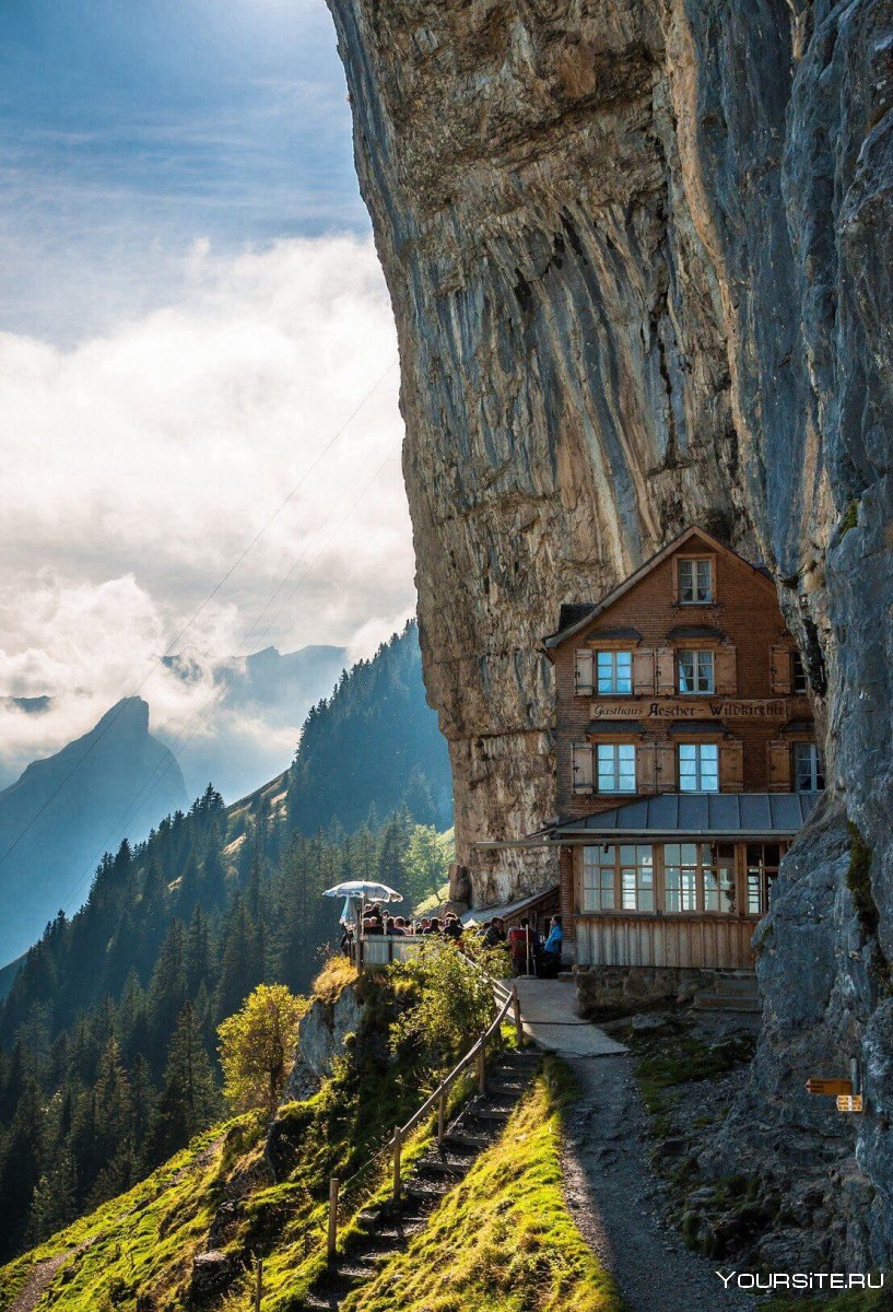 Berggasthaus Aescher в швейцарских Альпах