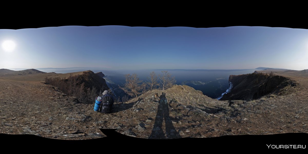 Круговая панорама вид с горы на море