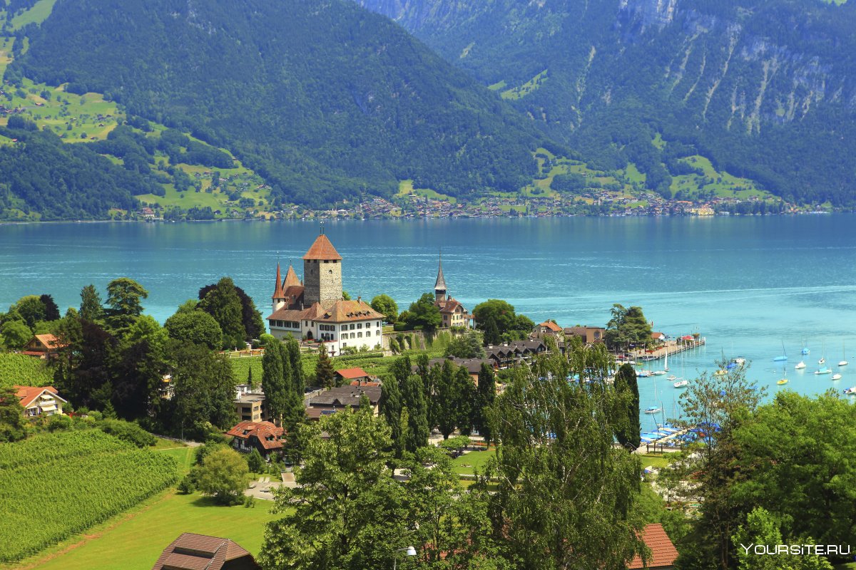 Швейцария тун озеро город