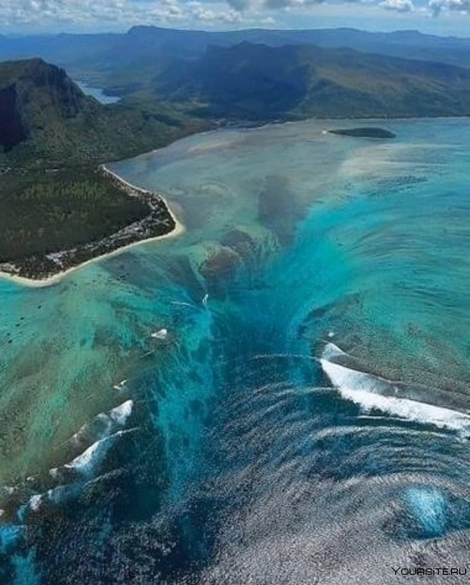 Подводный водопад острова Маврикий видео