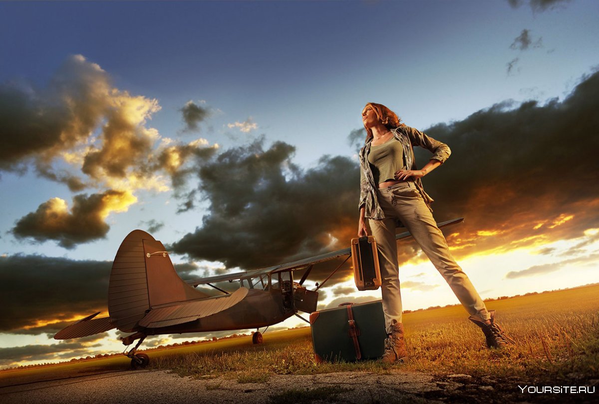 Девушка в самолете