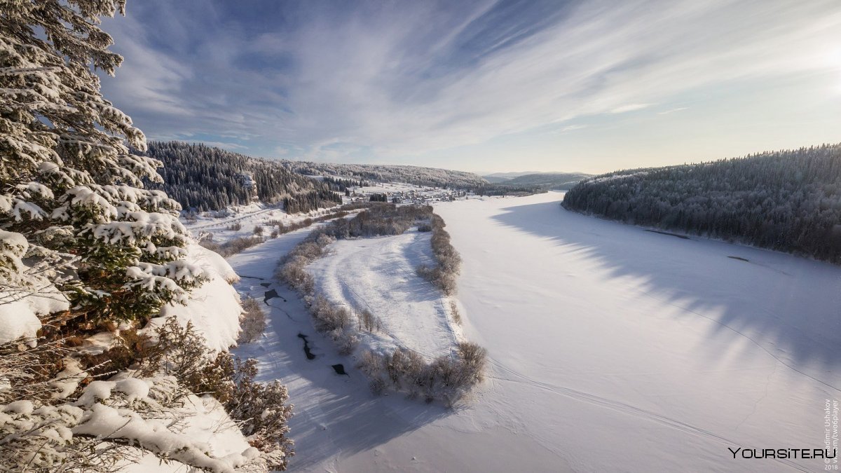 Река Вишера Пермский край зимой