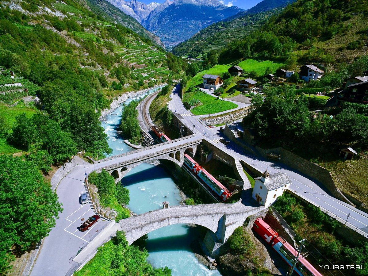 Ретийская железная дорога Швейцария ЮНЕСКО