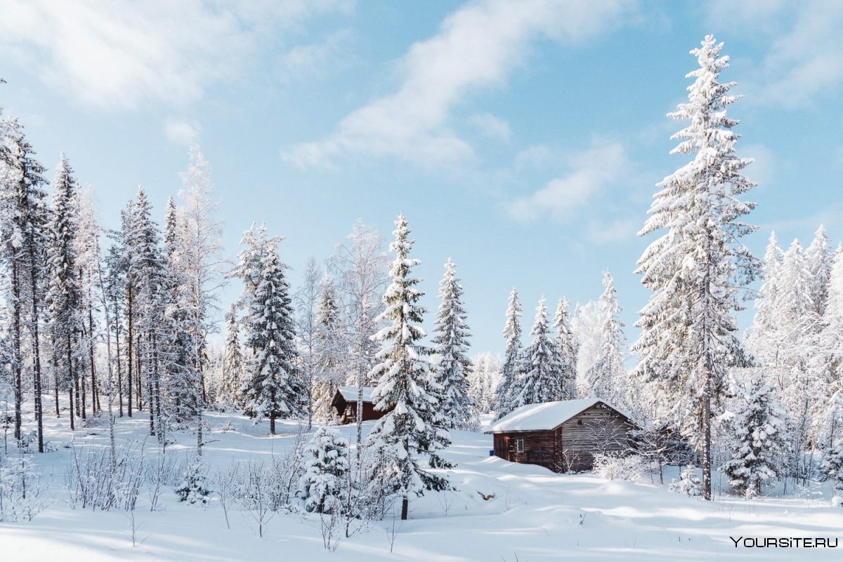 Зимний Скандинавский пейзаж фото