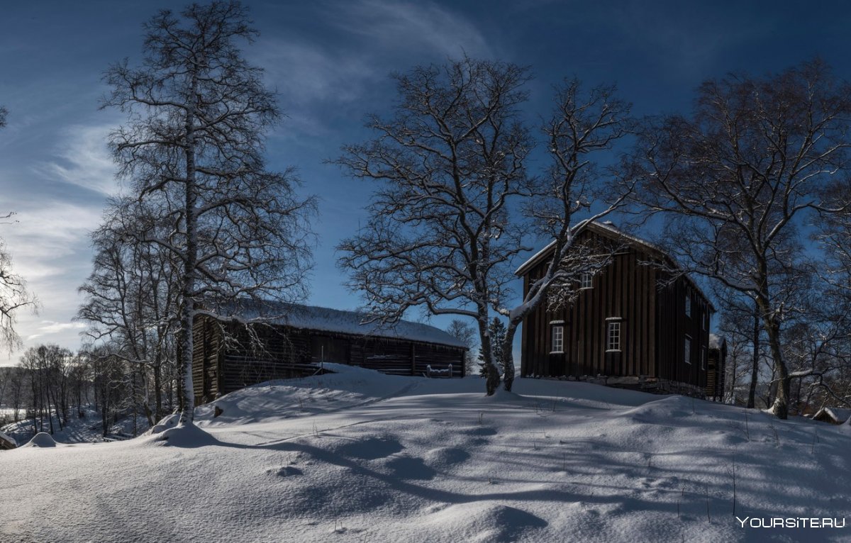 Норвегия Хутор зима