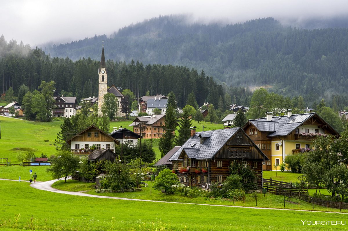 Альпы Австрия деревня