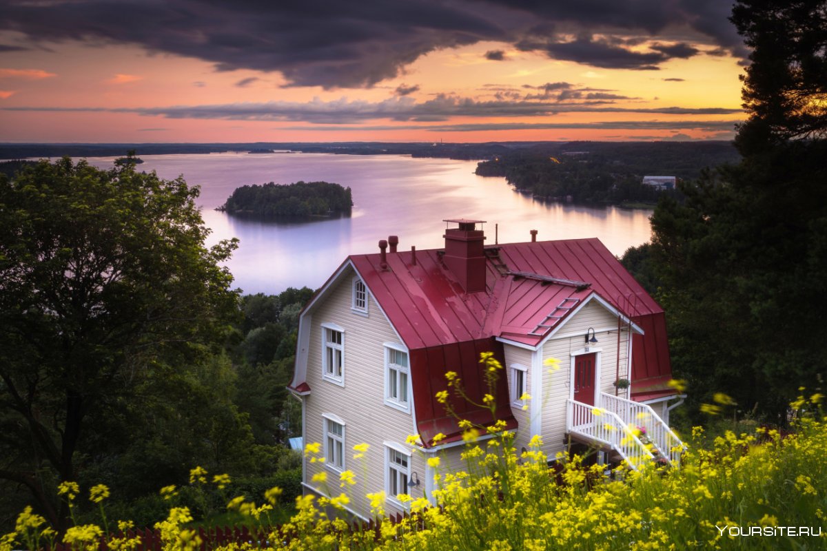 Красивый домик в Финляндии лето