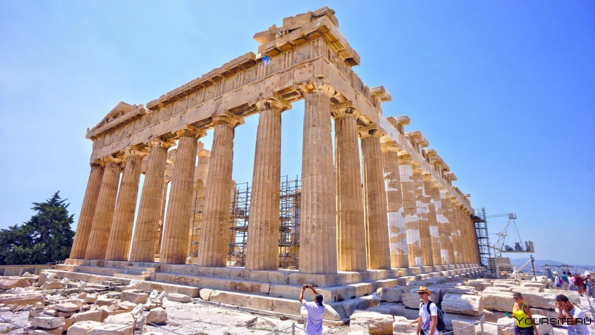 Афины — Акрополь, храм Гефеста, храм Зевса в апреле