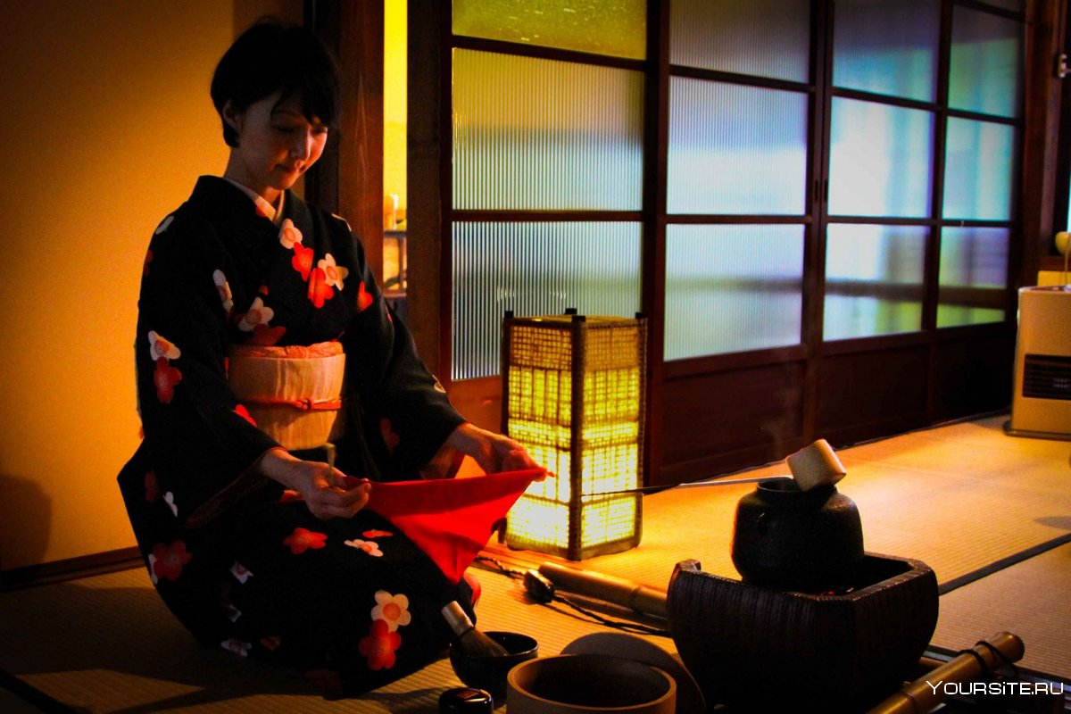 Вечерняя чайная церемония в Японии