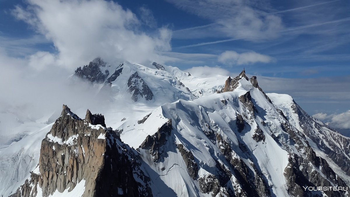 Горная вершина aiguille du Midi