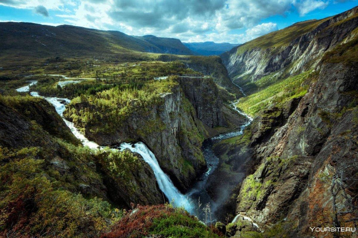 Норвегия горы водопады