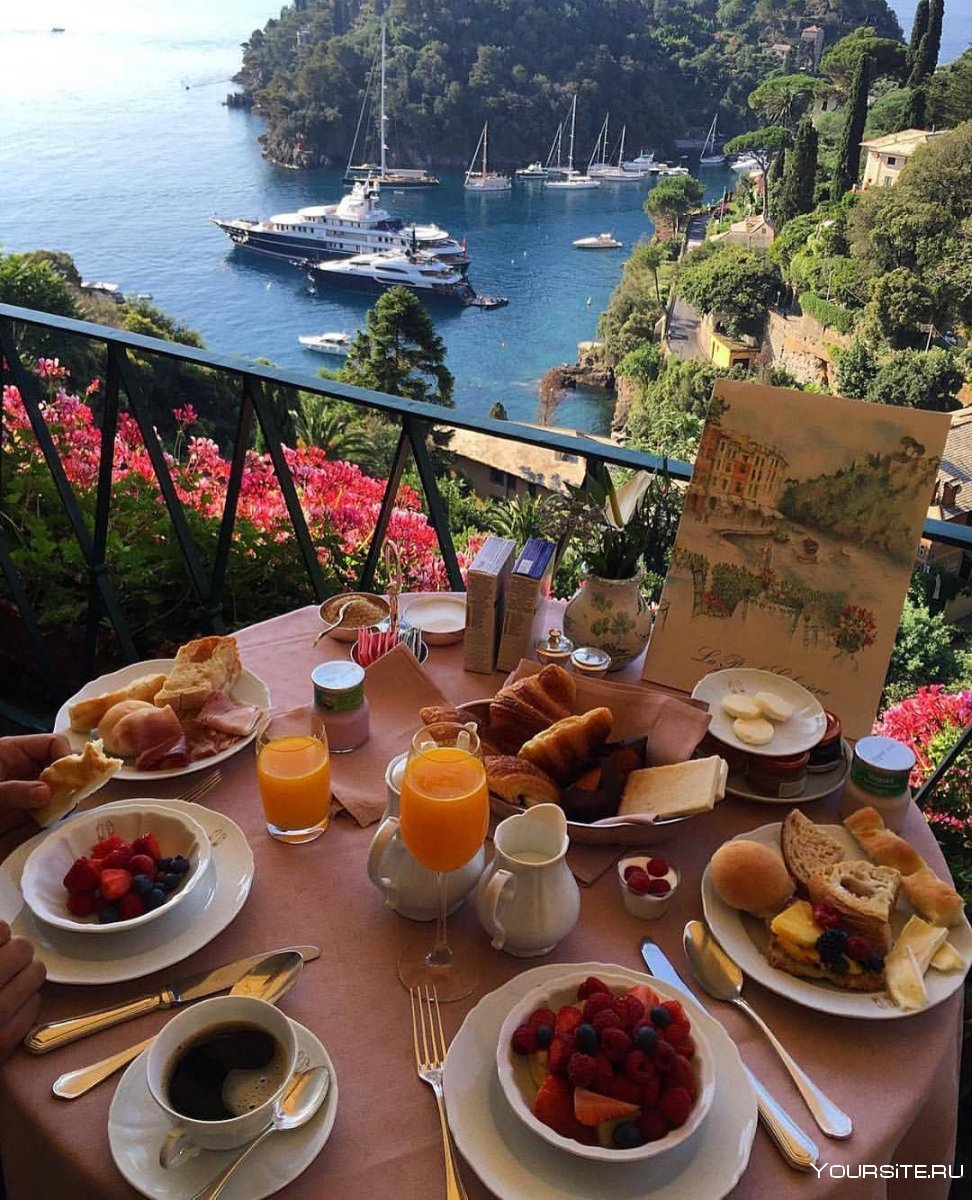 Портофино Италия завтрак