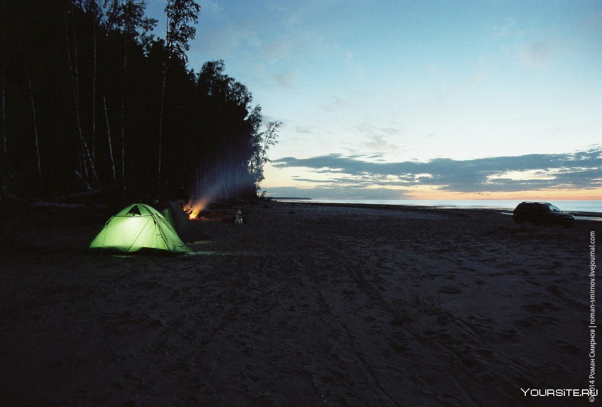 Рыбинское водохранилище палаточный лагерь